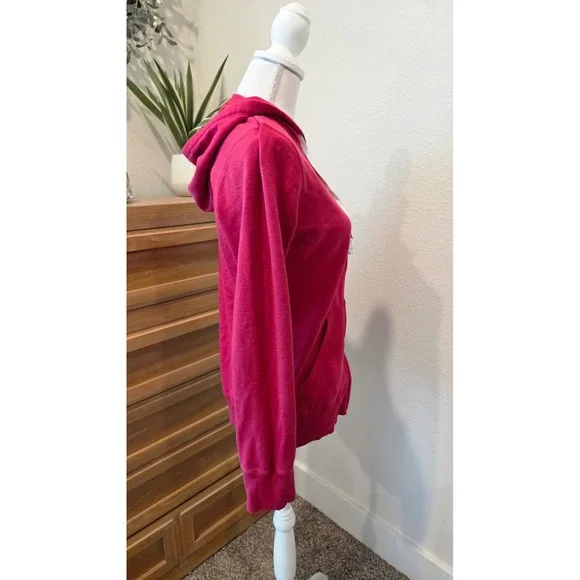 Fox Racing Womens Magenta Pink Full Zip Hoodie Fleece Embroidered Logo Large - Picture 9 of 10